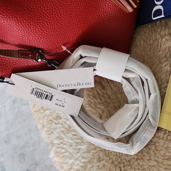 NWT Dooney & Bourke Red Pebbled Leather Aimee Drawstring Crossbody Bag ❤️ - Picture 5 of 16